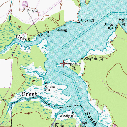 Topographic Map of Deephole Point, NC