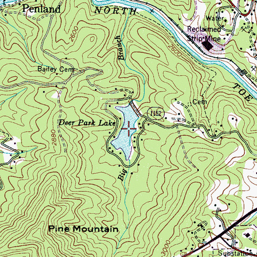Topographic Map of Deer Park Lake, NC