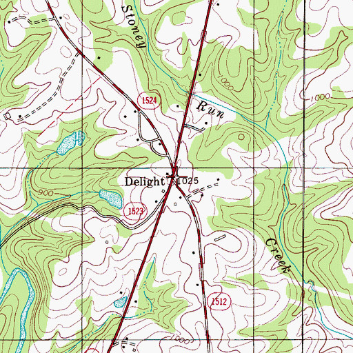 Topographic Map of Delight, NC