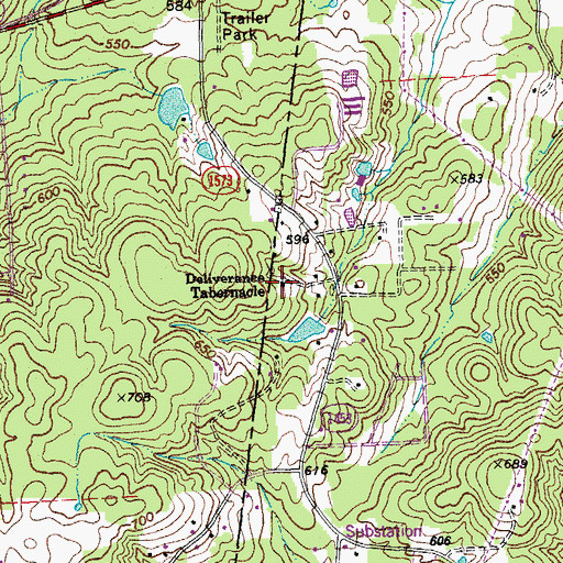 Topographic Map of Deliverance Tabernacle, NC
