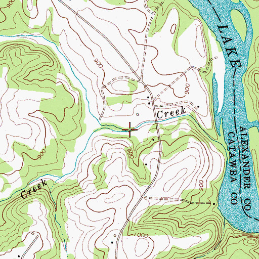Topographic Map of Dellinger Creek, NC