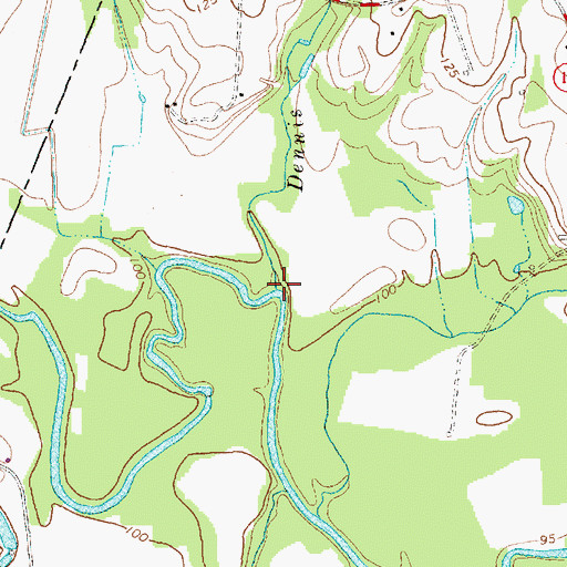 Topographic Map of Dennis Branch, NC