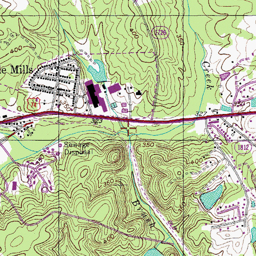 Topographic Map of Derita Creek, NC