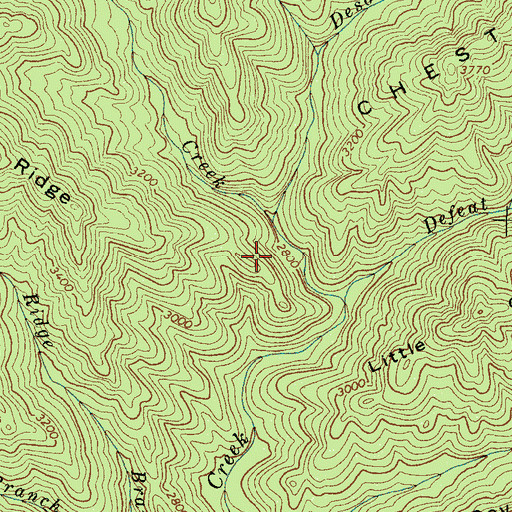 Topographic Map of Desolation Branch, NC