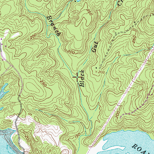 Topographic Map of Devils Branch, NC