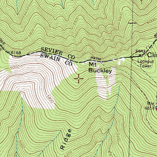Topographic Map of Devils Court House Ridge, NC