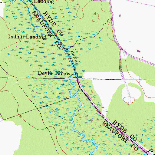Topographic Map of Devils Elbow, NC