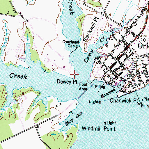 Topographic Map of Dewey Point, NC
