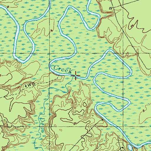 Topographic Map of Dews Creek, NC