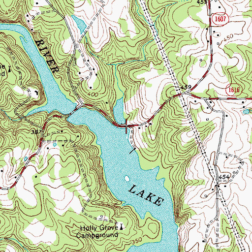 Topographic Map of Dial Creek, NC