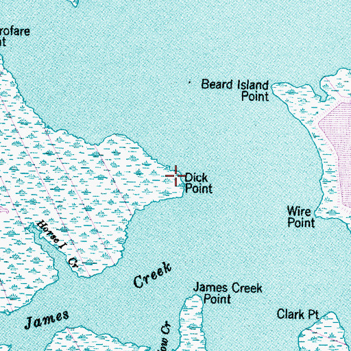 Topographic Map of Dick Point, NC