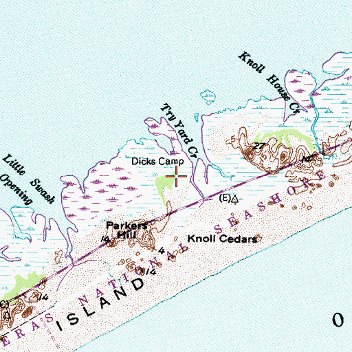 Topographic Map of Dicks Camp, NC