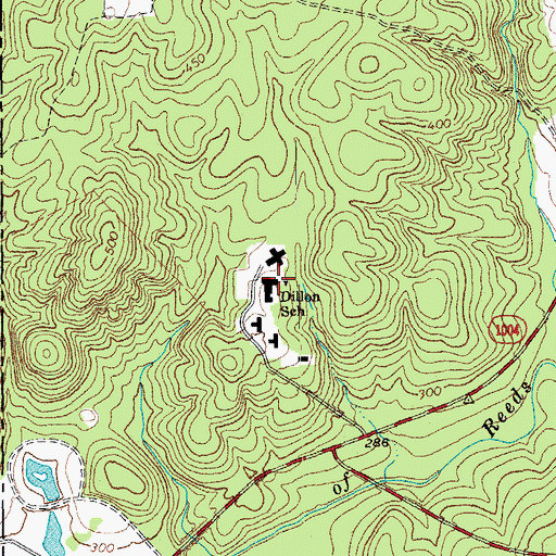 Topographic Map of Dillon School, NC