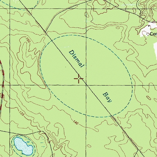 Topographic Map of Dismal Bay, NC