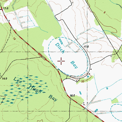 Topographic Map of Ditch Bay, NC