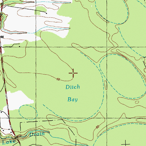 Topographic Map of Ditch Bay, NC