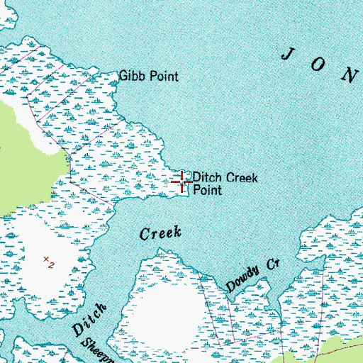 Topographic Map of Ditch Creek Point, NC