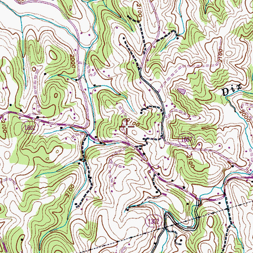 Topographic Map of Dix Creek, NC