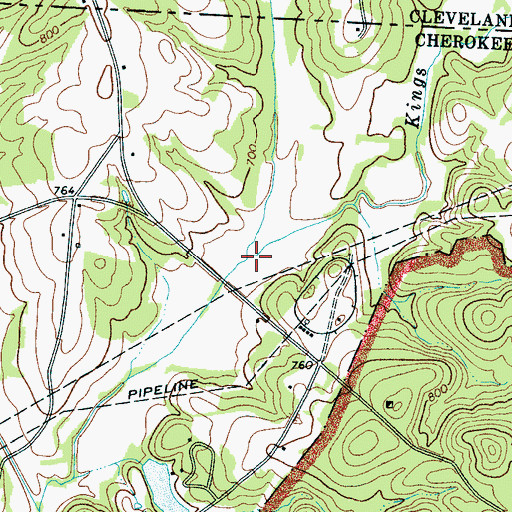 Topographic Map of Dixon Branch, NC