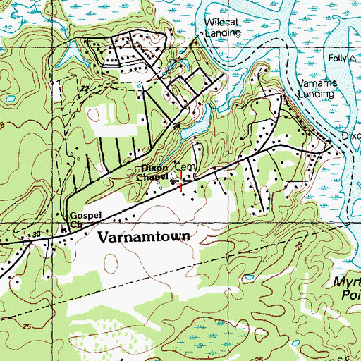 Topographic Map of Dixon Chapel, NC