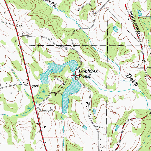 Topographic Map of Dobbins Pond, NC