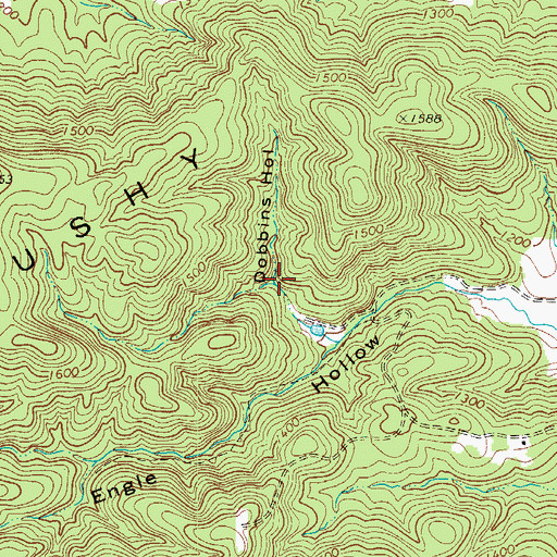 Topographic Map of Dobins Hollow, NC