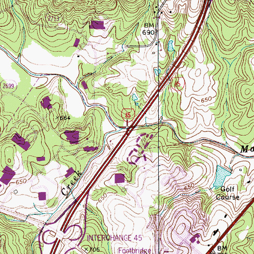 Topographic Map of Doby Creek, NC