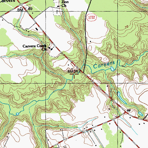Topographic Map of Dodds Millpond, NC