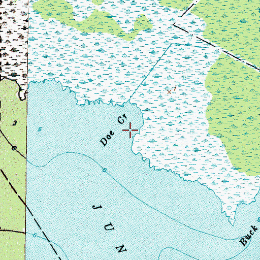 Topographic Map of Doe Creek, NC
