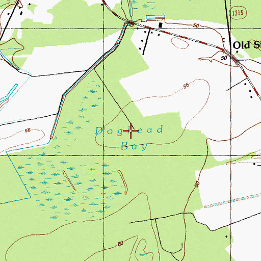 Topographic Map of Doghead Bay, NC