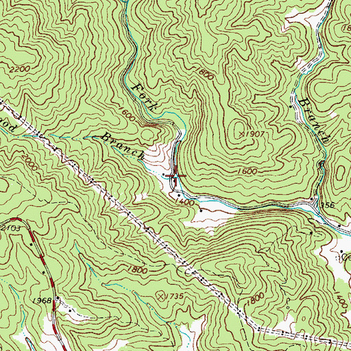 Topographic Map of Dogwood Branch, NC