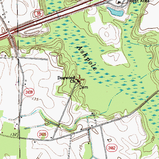 Topographic Map of Dogwood Church, NC