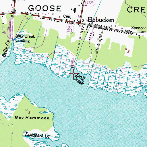 Topographic Map of Doll Creek, NC