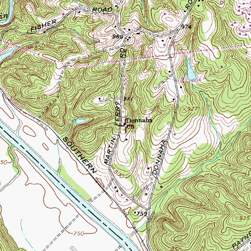 Topographic Map of Donnaha Church, NC