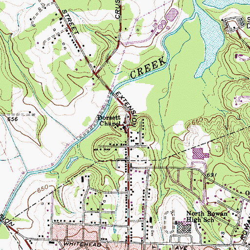 Topographic Map of Dorsett Chapel, NC