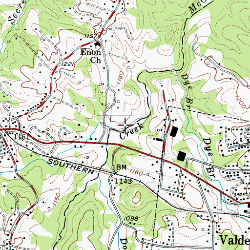 Topographic Map of Double Branch, NC
