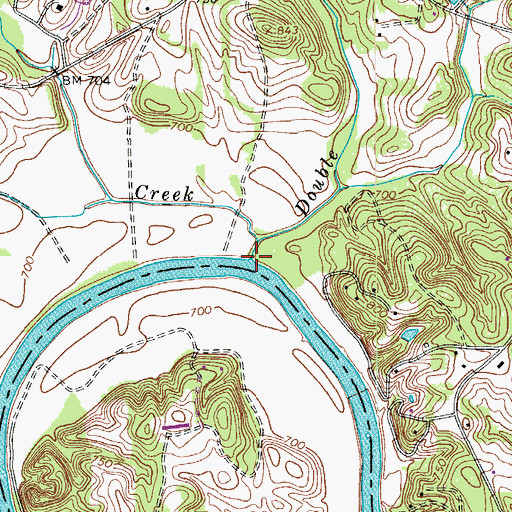 Topographic Map of Double Creek, NC