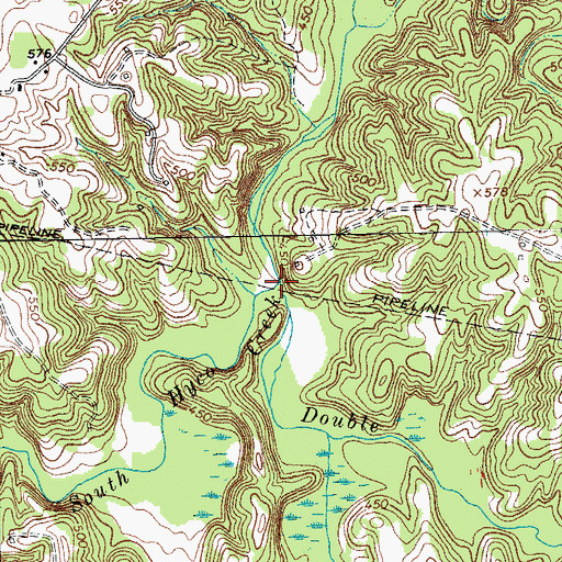 Topographic Map of Double Creek, NC