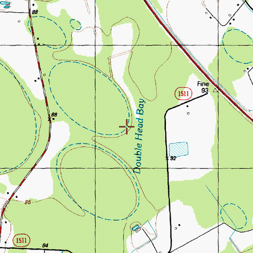 Topographic Map of Double Head Bay, NC