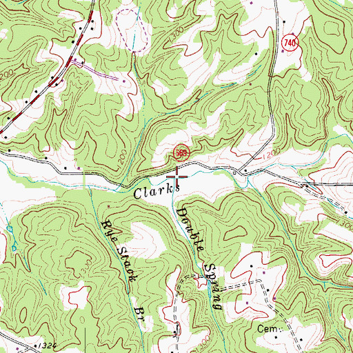 Topographic Map of Double Spring Branch, NC