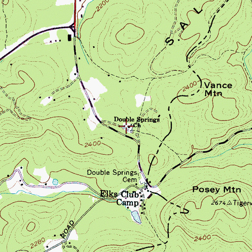 Topographic Map of Double Springs Church, NC