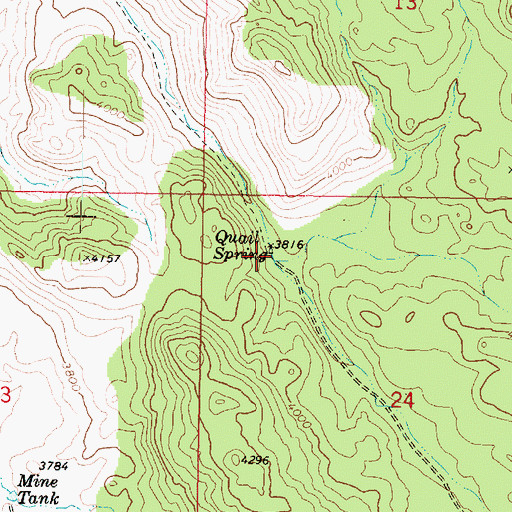 Topographic Map of Quail Spring, AZ