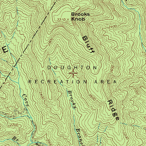 Topographic Map of Doughton Recreation Area, NC