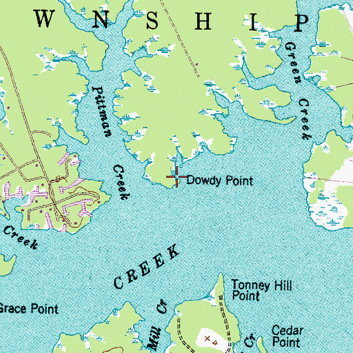 Topographic Map of Dowdy Point, NC