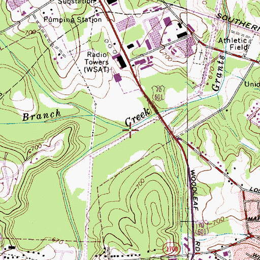 Topographic Map of Draft Branch, NC