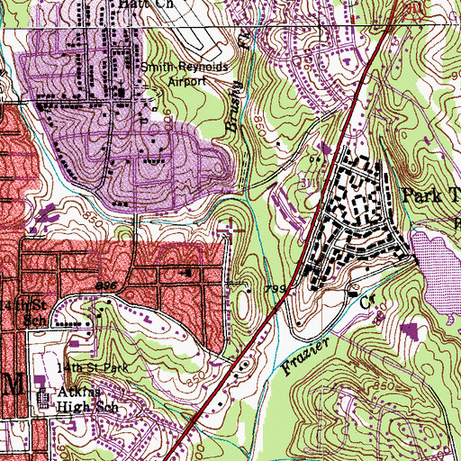 Topographic Map of Dreamland Park School, NC