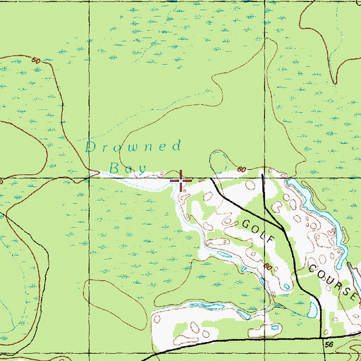 Topographic Map of Drowned Bay, NC