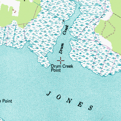 Topographic Map of Drum Creek, NC