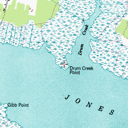 Topographic Map of Drum Creek Point, NC