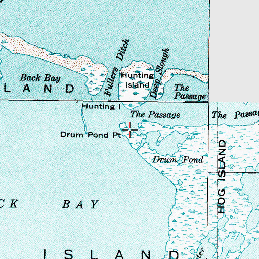 Topographic Map of Drum Pond Point, NC